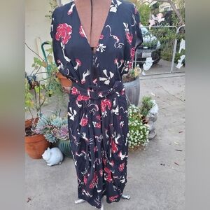 Trashy Diva Black and Red Floral Maxi Dress